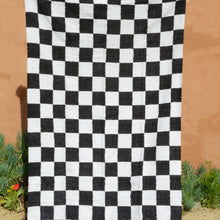Load image into Gallery viewer, Black & Cream - Heavyweight Checker Throw Blanket