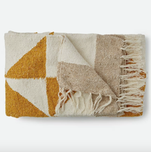 Load image into Gallery viewer, Patchwork Sun Gold/Cream - Handwoven Western Throw Blanket