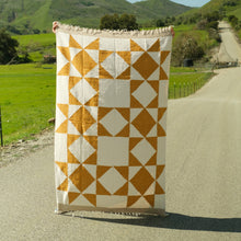 Load image into Gallery viewer, Patchwork Sun Gold/Cream - Handwoven Western Throw Blanket