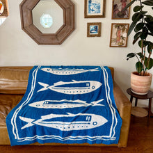 Load image into Gallery viewer, Pacific Row Plush Throw - Swell Blue
